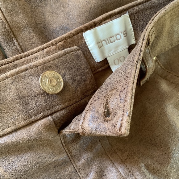 Chico’s faux suede look skinny pull-up stretchy pants XS - Picture 8 of 13